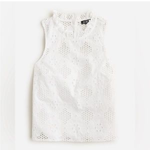 NWT J. Crew Fleur top in eyelet - white - Med - Reg $128